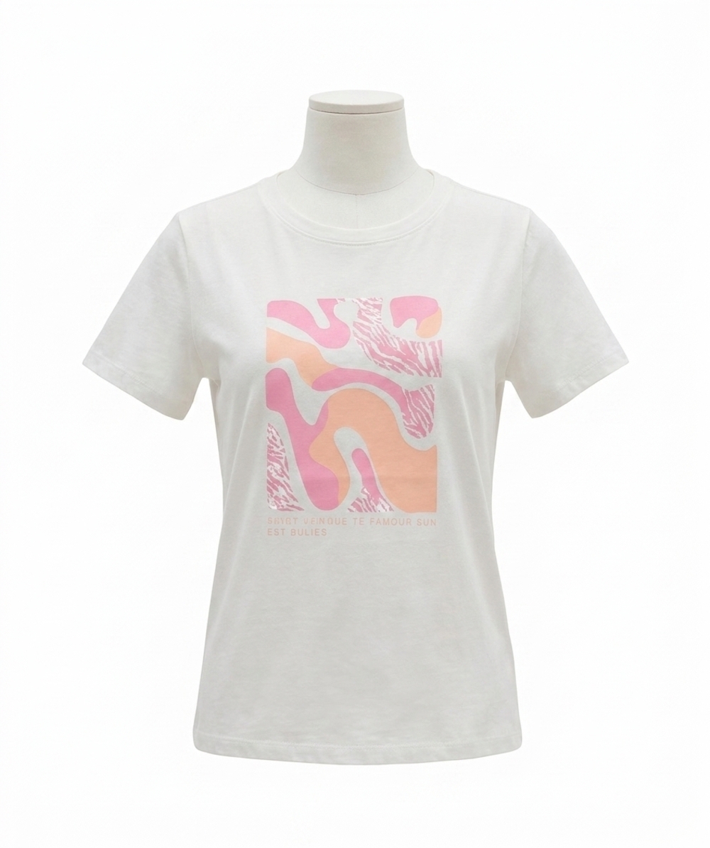 NEW ESQUALO paris t-shirt in off-white rose light orange